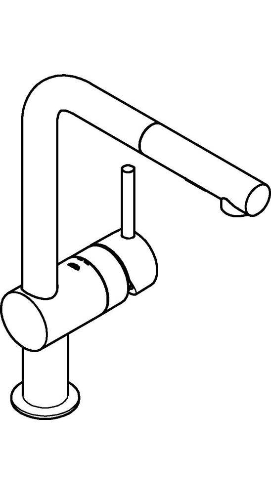 GROHE Einhand-Spültischbatterie MINTA 1/2Zoll L-Auslauf chr chrom