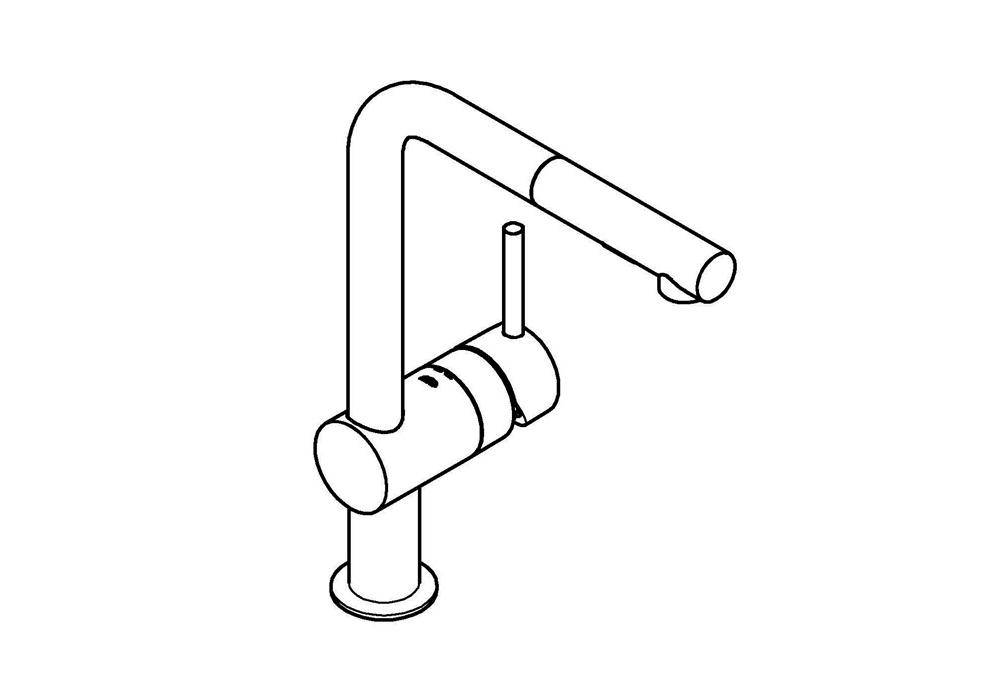 GROHE Einhand-Spültischbatterie MINTA 1/2Zoll L-Auslauf chr chrom