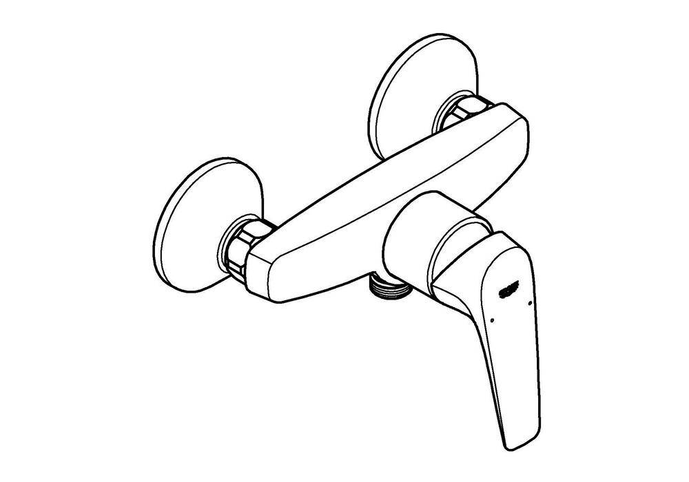GROHE Einhand-Brausebatterie BAUFLOW 1/2Zoll chr chrom