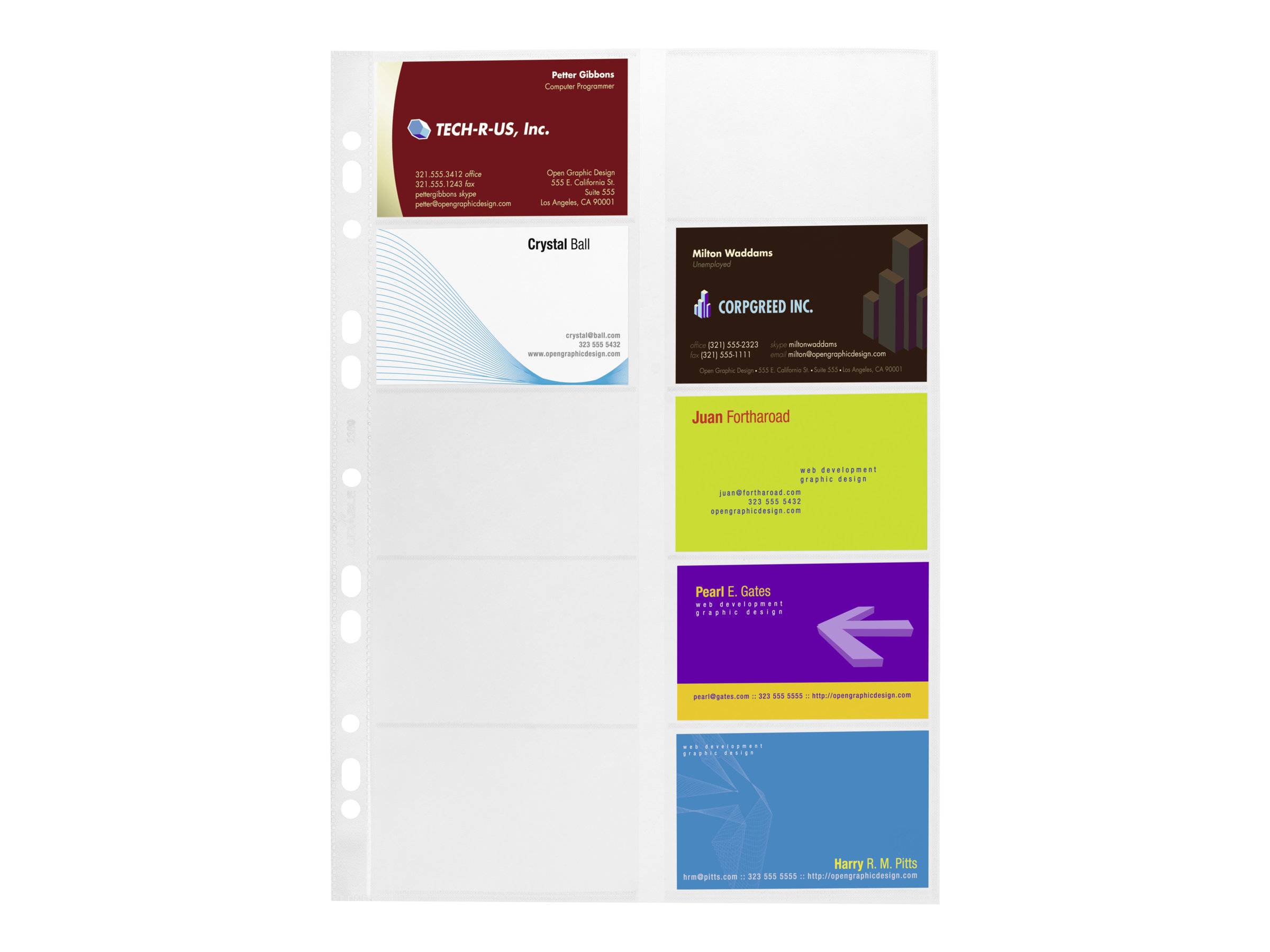 DURABLE VISIFIX - Visitenkartenseite - für 54 x 90 mm - Kapazität: 20 Karten - durchsichtig (Packung mit 10)