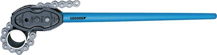 Kettenrohrzange 122 Gesamt-L.1275mm Spann-W.48-219mm f.Rohre 1 1/2-8 Zoll GEDORE