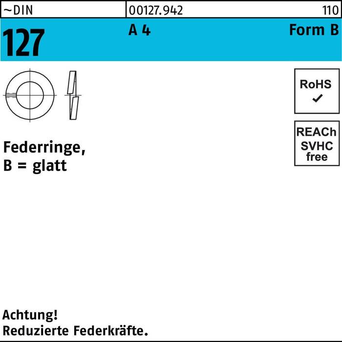 Federring DIN 127 B 16 A 4 50 Stück