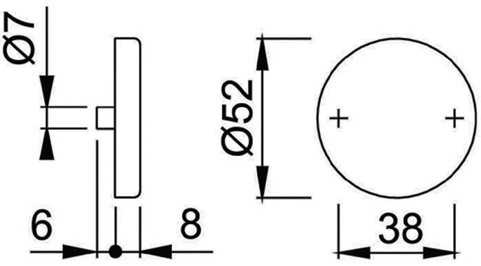 HOPPE AG Schlüsselrosetten-Paar E42KVS VA F69 Schildst.8mm bl.rd.HOPPE 595693