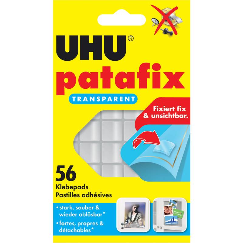 UHU Klebepads patafix, wieder ablösbar, transparent