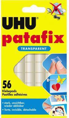 Verpackung für UHU Patafix transparente Haftstreifen, 56er Pack, mit „transparent