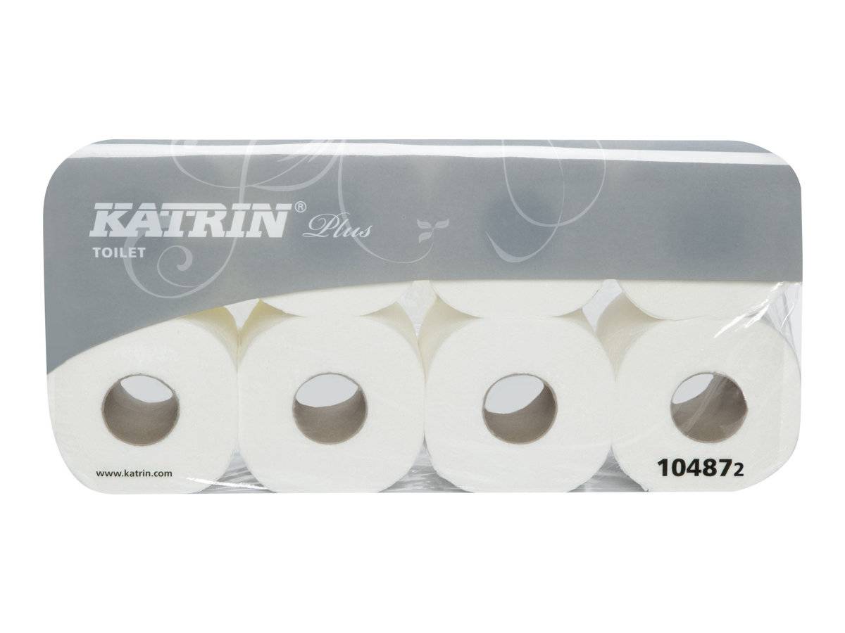 Katrin Plus Toilet 250 - Toilettenpapier - 250 Blätter - Rolle - 30 m - weiß (Packung mit 8)
