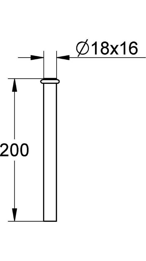 GROHE Urinal-Spülrohr d= 18mm 200mm chr chrom