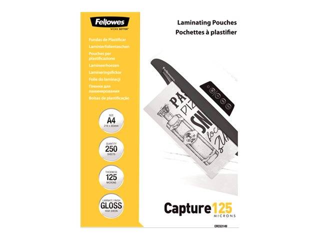 Fellowes Laminating Pouches Capture 125 micron - A4 (210 x 297 mm)