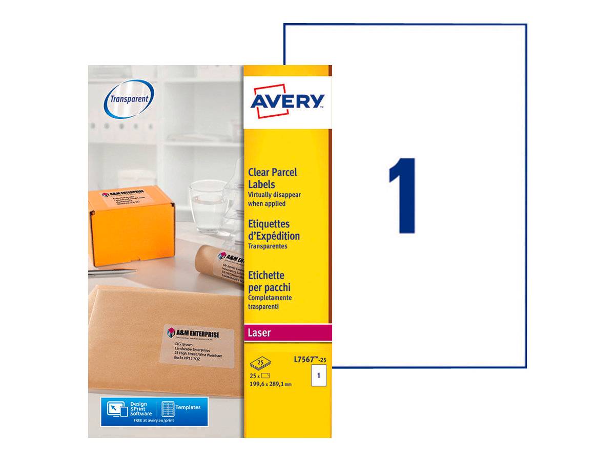 AVERY ZWECKFORM - Avery - Polyester - klar - A4 (210 x 297 mm) 25 Etikett(en) (25 Bogen x 1)