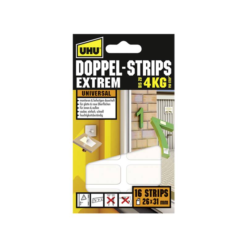 UHU Montage-Klebepads EXTREM, doppelseitig, hält bis 4 kg