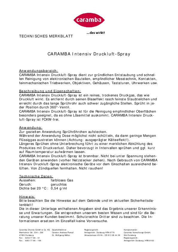 Intensivdruckluftspray 270 ml Spraydose CARAMBA