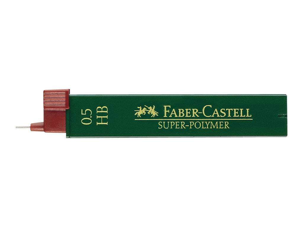 FABER-CASTELL Super-Polymer - Bleistiftmine - Superpolymer - HB - Intense Black - 0.5 mm (Packung mit 12)