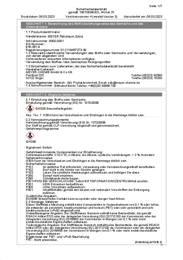 Petroleum 1l Flasche MEYER