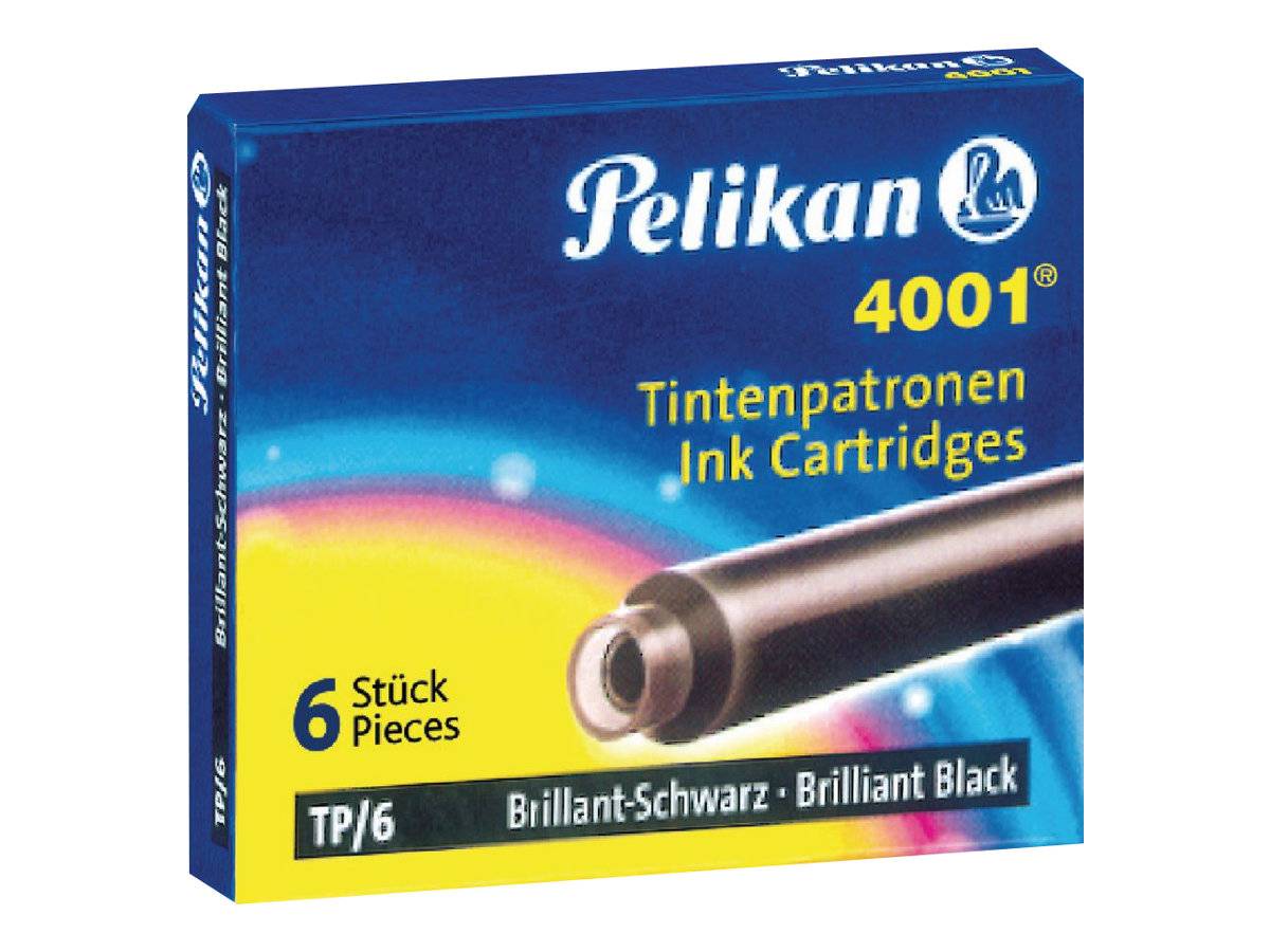 Pelikan 4001 TP/6 - Tintenpatrone - Brilliant Black - 0.8 ml (Packung mit 6)