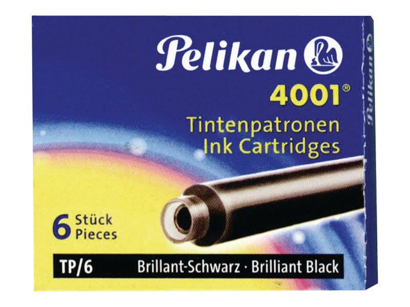 Pelikan 4001 TP/6 - Tintenpatrone - Brilliant Black - 0.8 ml (Packung mit 6)