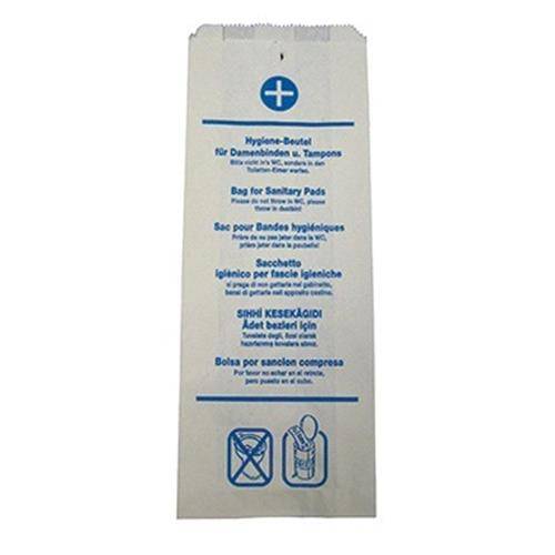 WBV Hygienebeutel 480.190 11+6x29cm Papier naturweiß 100 St./Pack.