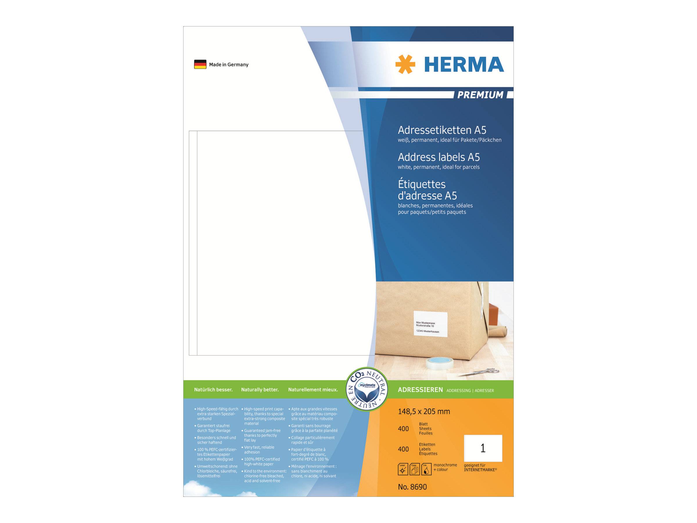 HERMA Premium - Papier - matt - permanent selbstklebend
