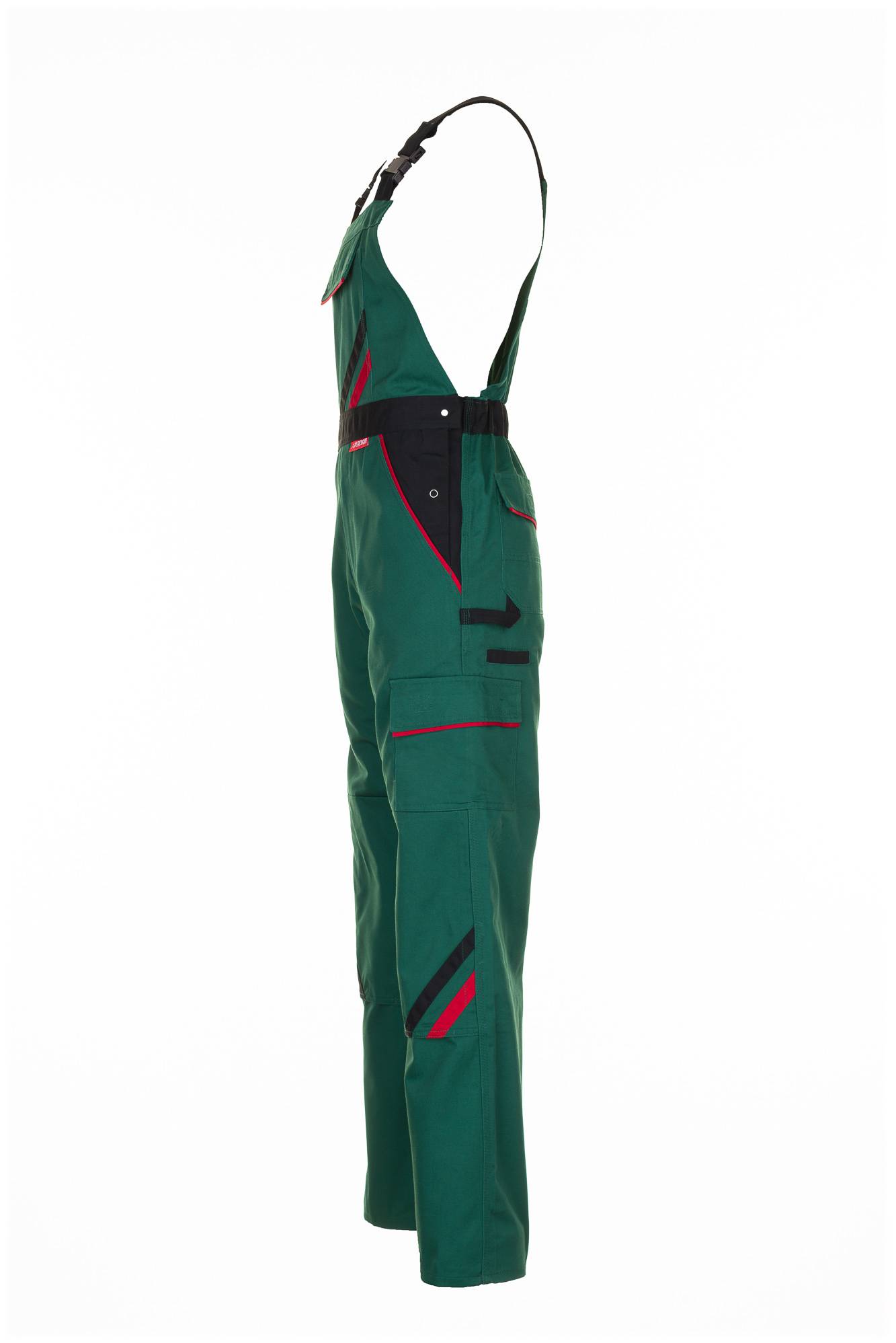 Planam Highline Latzhose grün/schwarz/rot 25 2335025