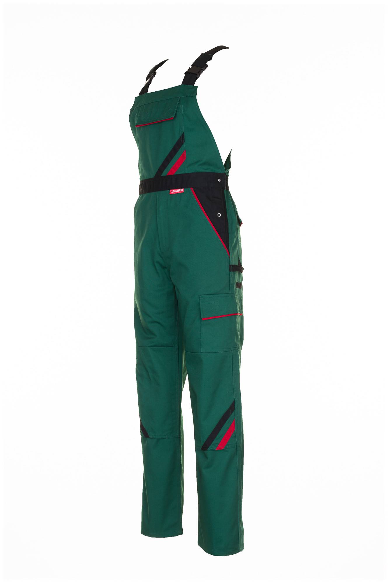 Planam Highline Latzhose grün/schwarz/rot 25 2335025