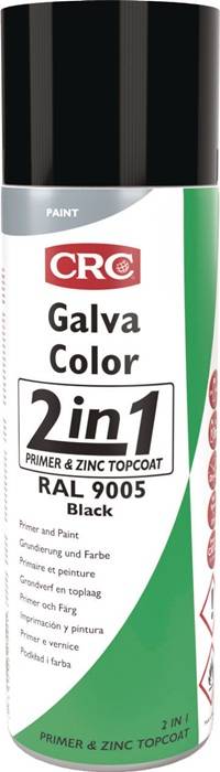 Farbschutzlackspray 2in1 GALVACOLOR tiefschwarz RAL9005 matt 500ml Spraydose CRC