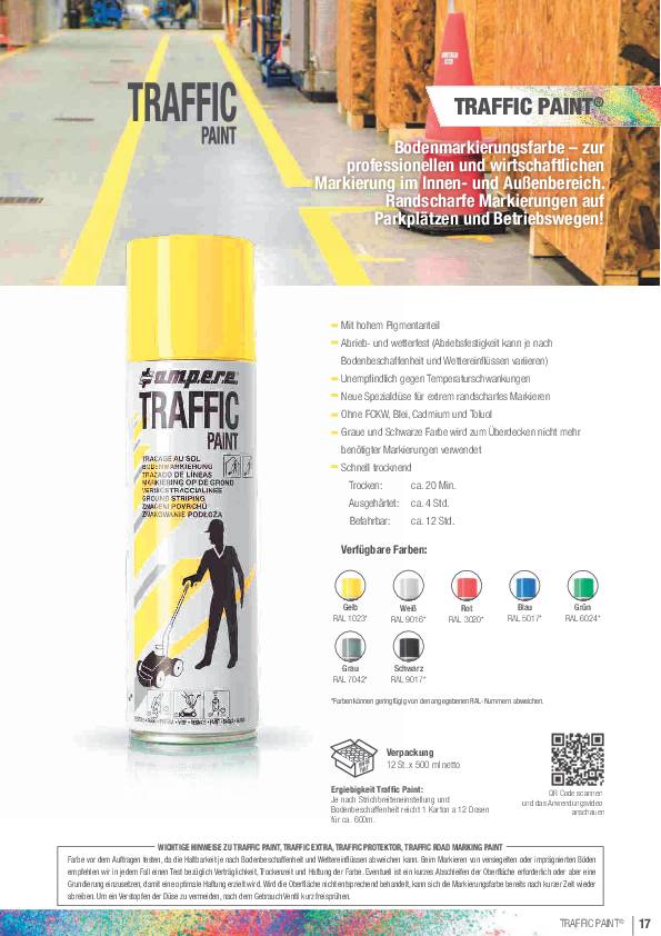 Bodenmarkierspray TRAFFIC PAINT 500ml weiß AMPERE