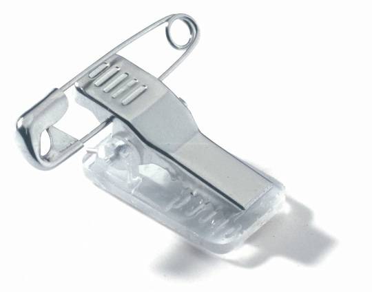 DURABLE - Namensschild - für 40 x 75 mm - Clip, Nadel - durchsichtig (Packung mit 25)