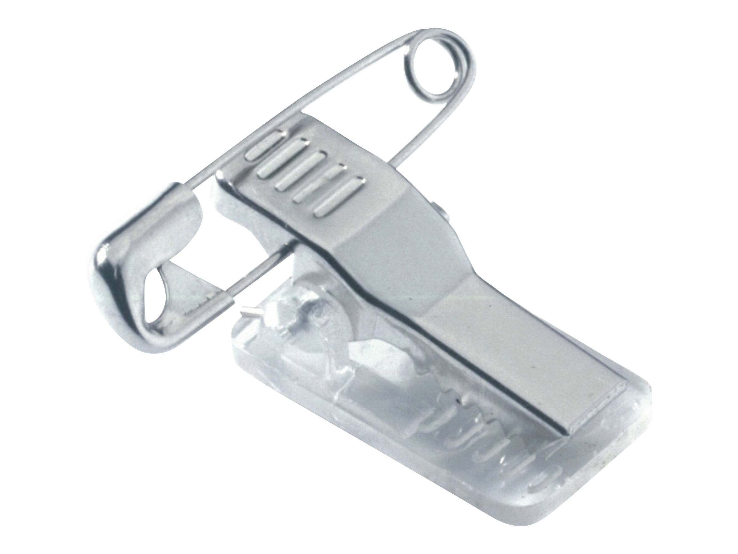 DURABLE - Namensschild - für 40 x 75 mm - Clip, Nadel - durchsichtig (Packung mit 25)