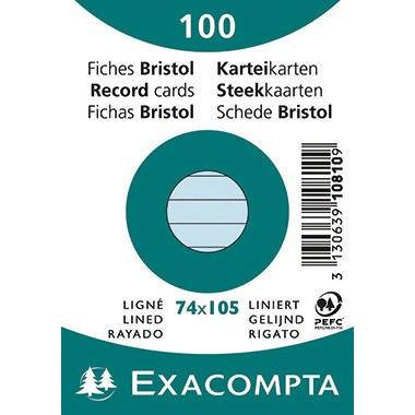 Exacompta Karteikarte 10810SE DIN A7 liniert blau 100 St./Pack.