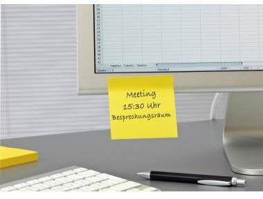 Gelber Klebezettel auf einem Computerbildschirm liest 