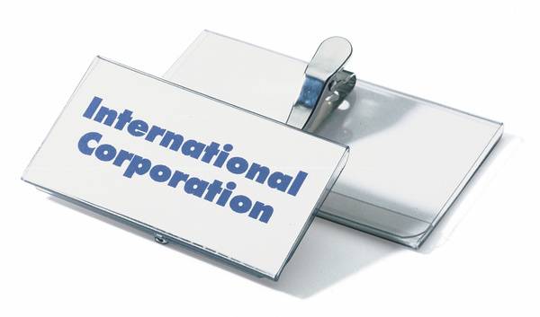 DURABLE - Namensschild - für 40 x 75 mm - Clip - durchsichtig (Packung mit 25)