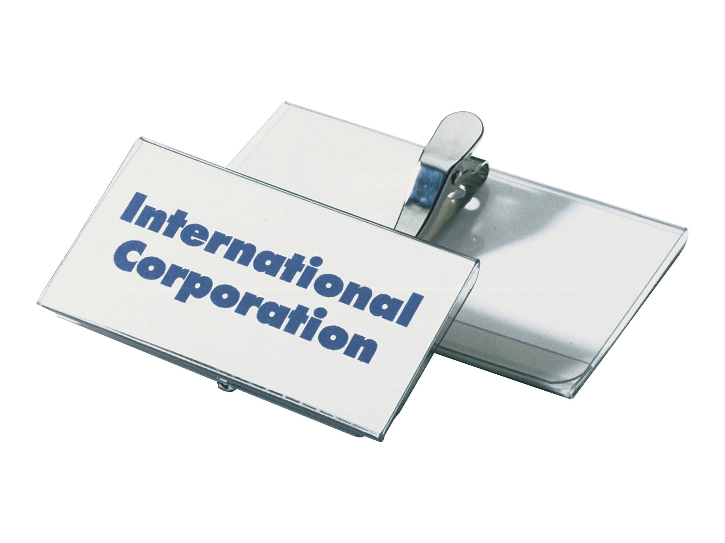 DURABLE - Namensschild - für 40 x 75 mm - Clip - durchsichtig (Packung mit 25)