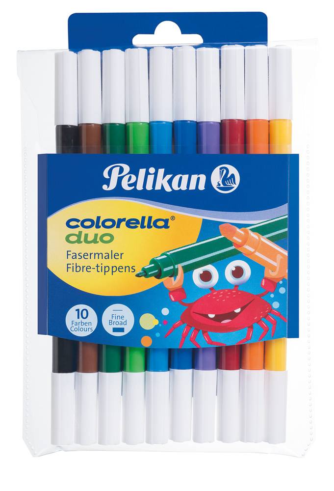Pelikan 973172, Fein, 10 Farben, Mehrfarbig, Rundspitze, Mehrfarbig, Rund