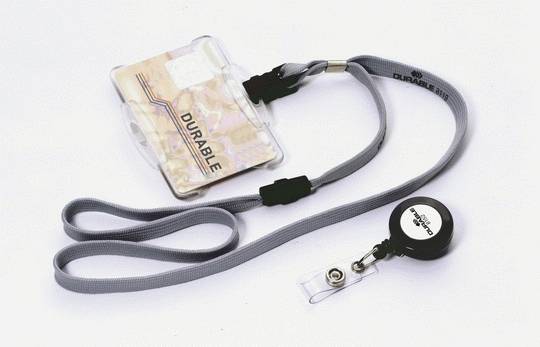 Durable Ausweishalter - holzkohlefarben  (Packung mit 10)