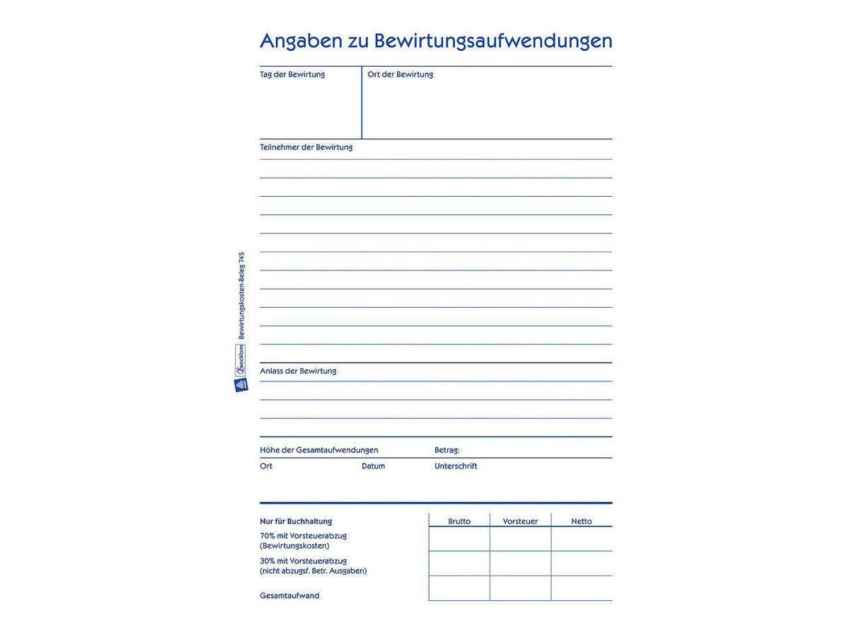 Avery Zweckform - Spesenbeleg - 50 Blatt - A5