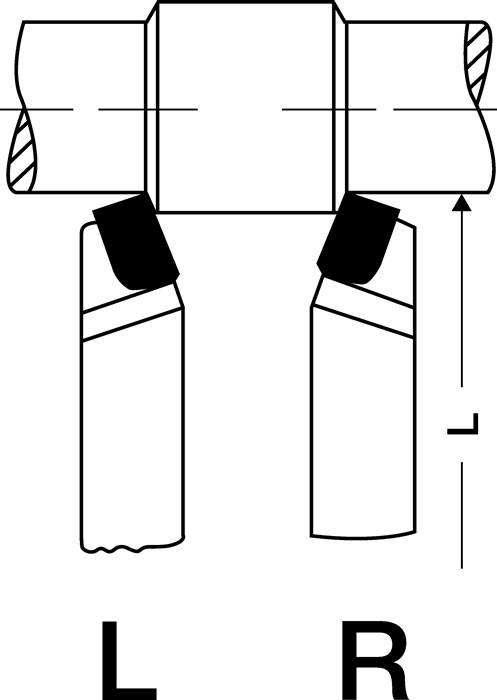 Technische Zeichnung eines Cricket-Schlägerschafts mit Trägern und Knieschutz. Pfeile zeigen verstellbare Abschnitte für eine individuell angepasste Passform.