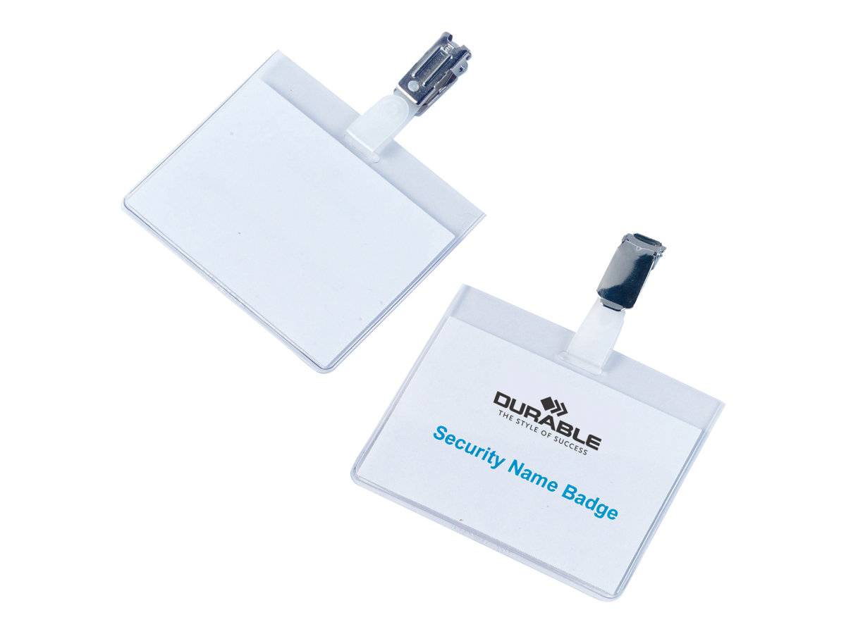 DURABLE - Namensschildhalterung - für 60 x 90 mm - Clip - durchsichtig (Packung mit 25)