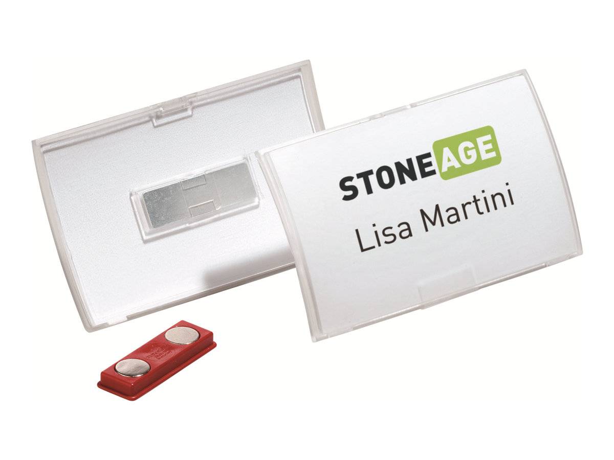 DURABLE CLICK FOLD - Namensschild - für 54 x 90 mm - Magnet - durchsichtig (Packung mit 10)
