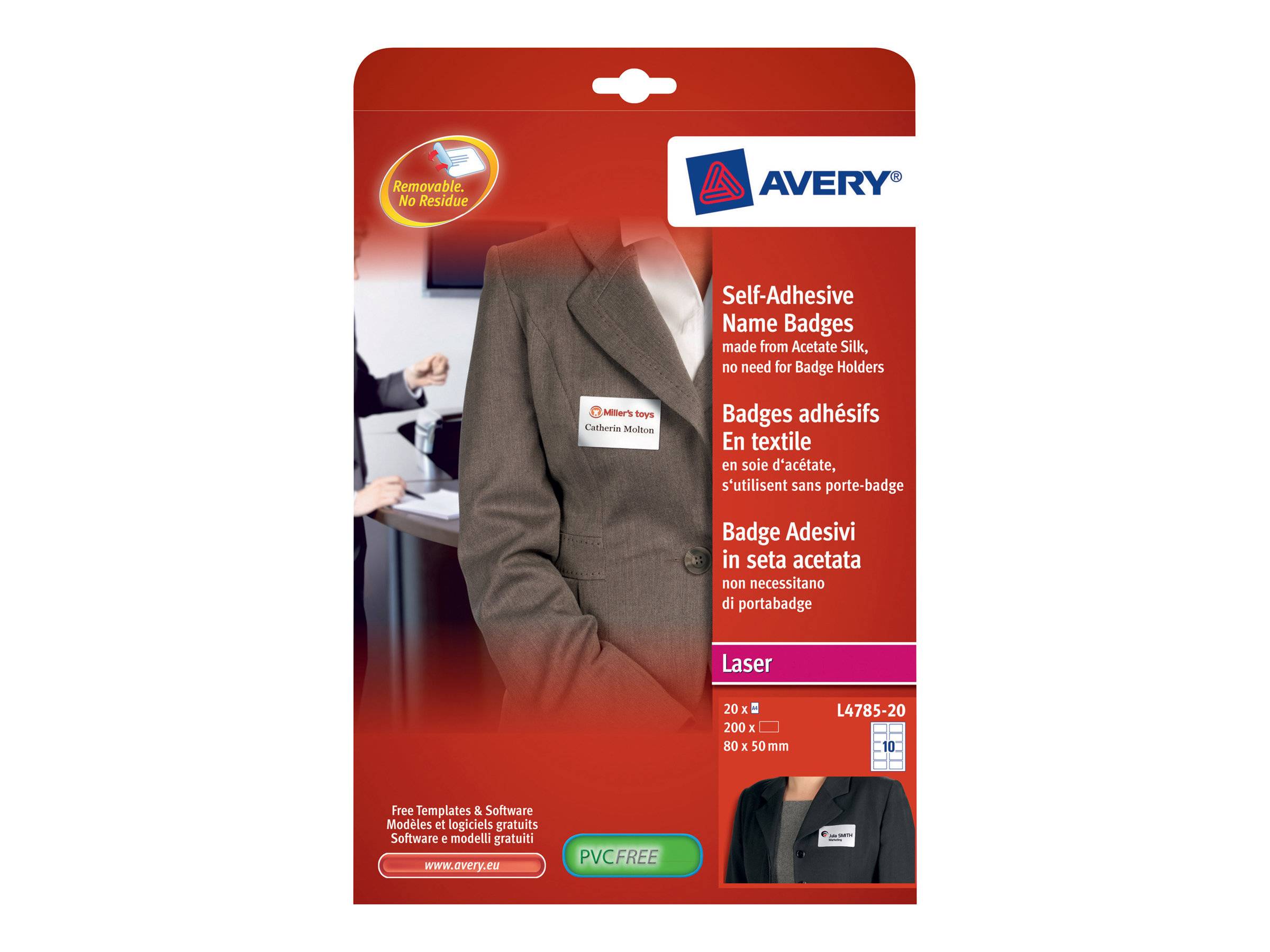 AVERY ZWECKFORM - Avery - Selbstklebend - weiß - 50 x 80 mm 200 Etikett(en) (20 Bogen x 10)