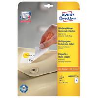 AVERY ZWECKFORM - Avery L6025REV - Entfernbarer Klebstoff - weiß - 46.6 x 63.5 mm 450 Stck. (25 Bogen x 18)