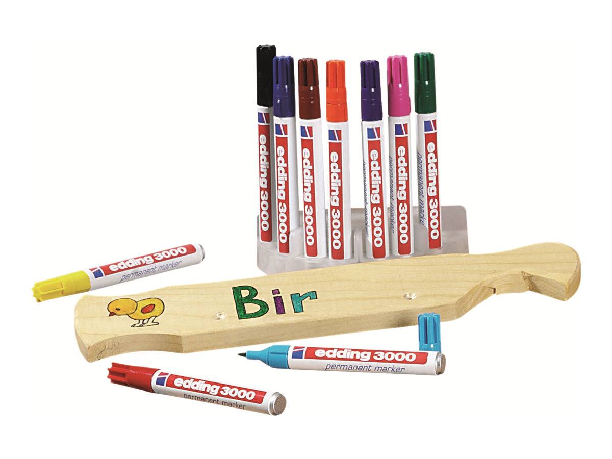 EDDING 3000 - Marker - permanent - gemischte Farben - 1.5-3 mm (Packung mit 10)