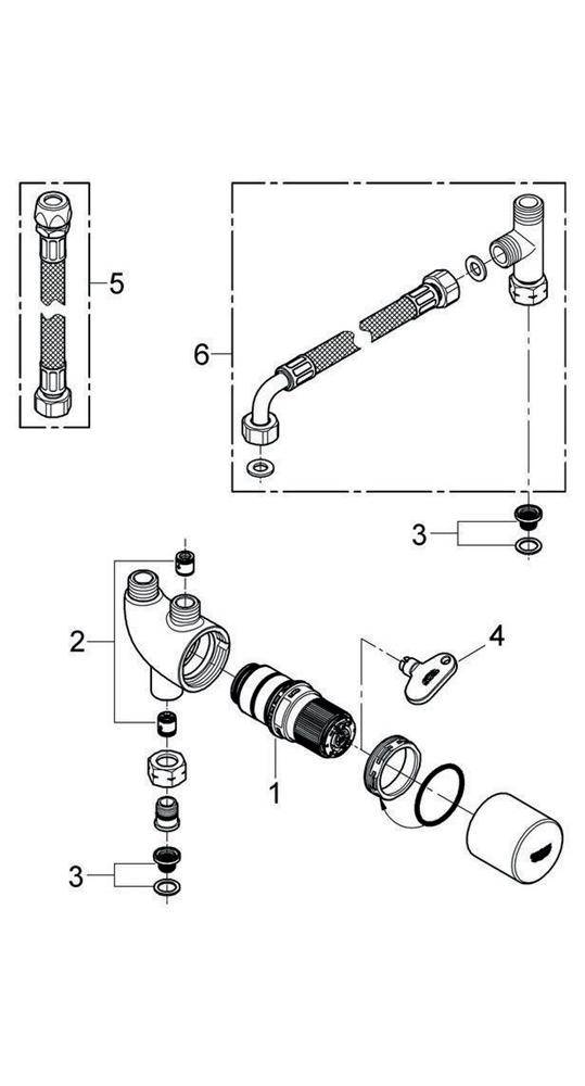 GROHE Untertischthermostat GROHTHERM MICRO thermischer Verbrühschutz