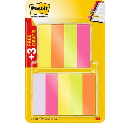 3M Post-it Page Marker Promotion - Seitenmarker - 15 x 50 mm - 900 Blatt (9 x 100)