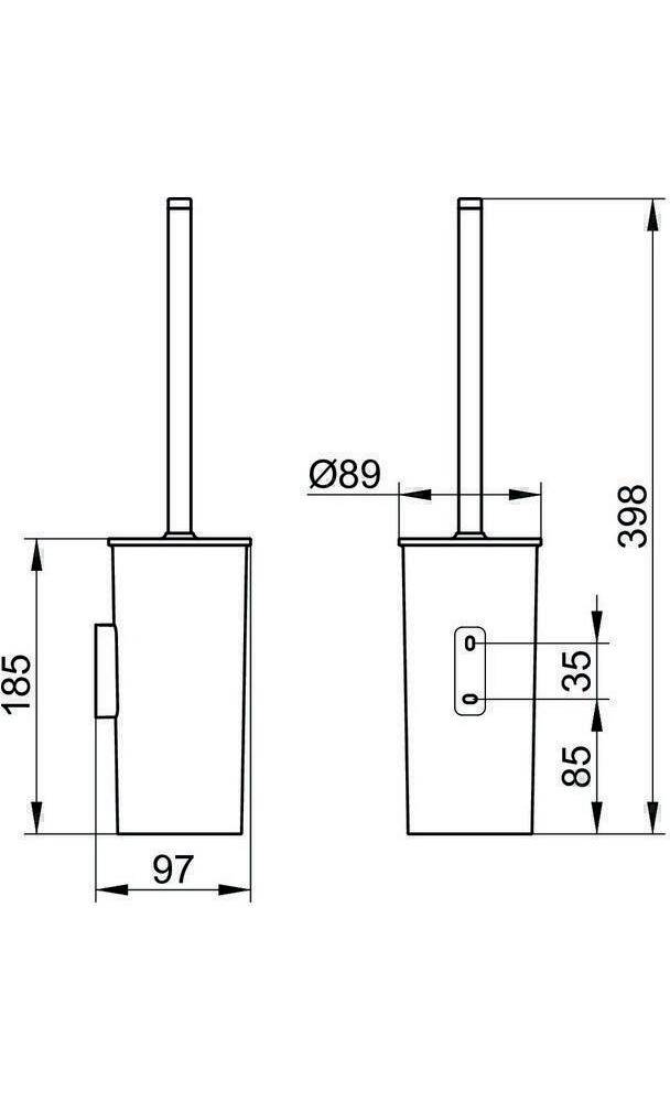 KEUCO Toilettenbürstengarnitur MOLL verchromt/weiß verchromt/weiß