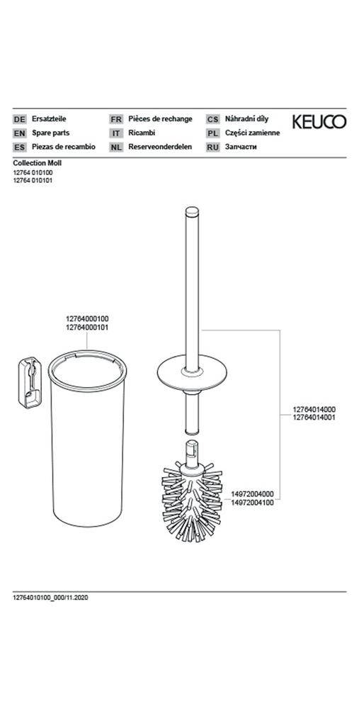 KEUCO Toilettenbürstengarnitur MOLL verchromt/weiß verchromt/weiß