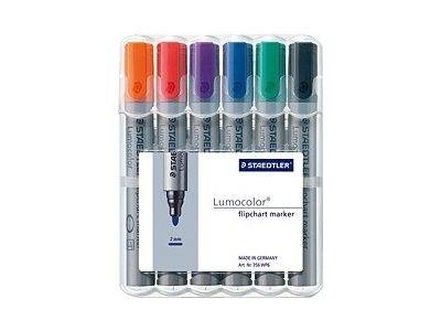 STAEDTLER Lumocolor - Marker - für Flipchart - Schwarz, Rot, Blau, Grün, Orange, Violett - wasserbasierte Tinte - 2 mm (