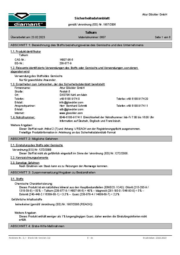 Talkum 450g Streudose DIAMANT