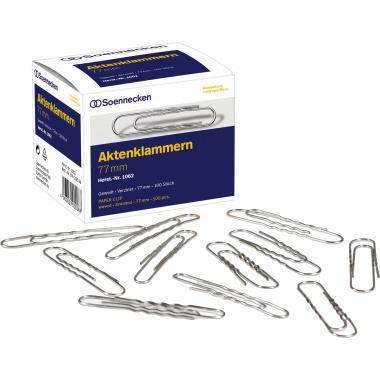 Soennecken Aktenklammer 1062 77mm gewellt verzinkt 100 St./Pack.