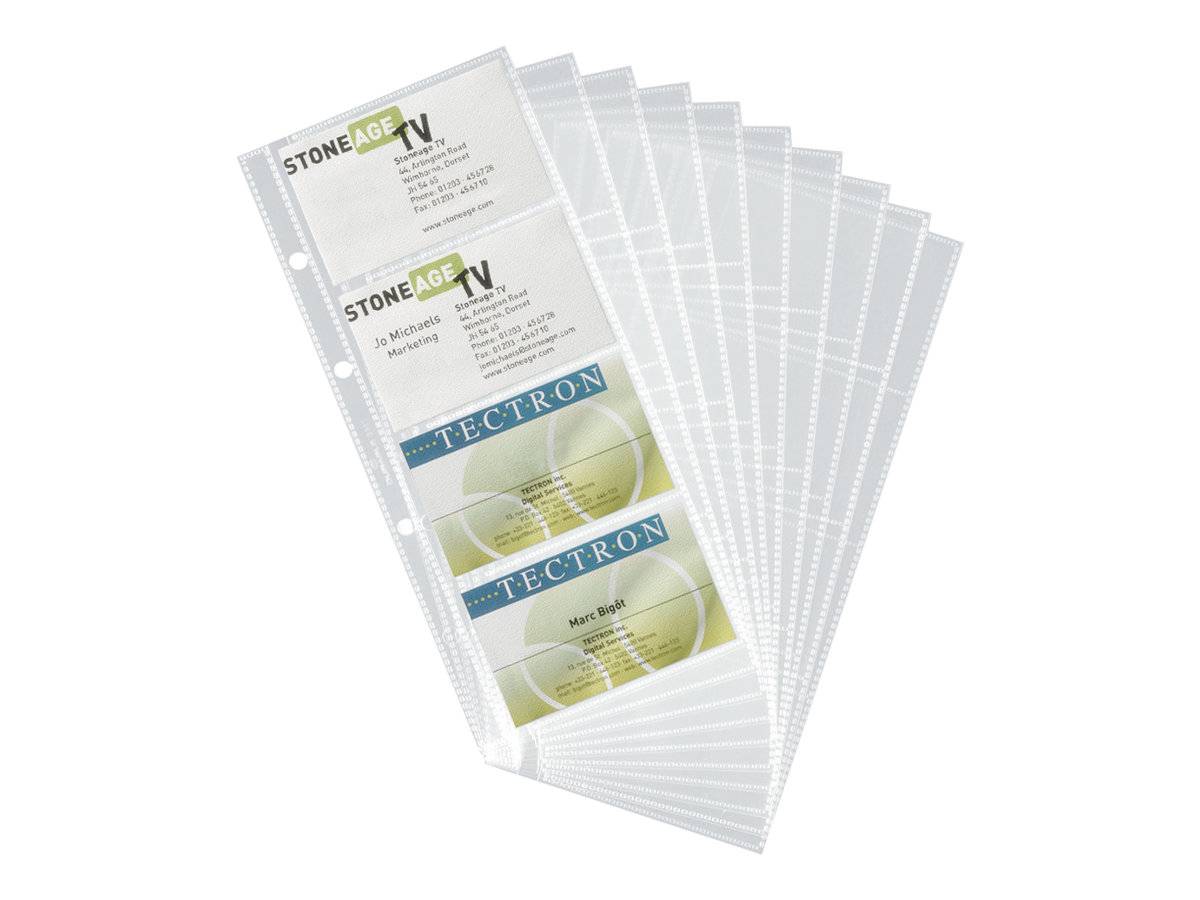 DURABLE VISIFIX - Visitenkartenseite - für 57 x 90 mm - Kapazität: 8 Karten - durchsichtig (Packung mit 10)