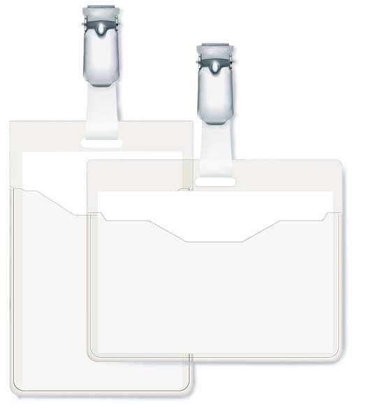 DURABLE - Namensschildhalterung - für 60 x 90 mm - Clip - durchsichtig (Packung mit 25)