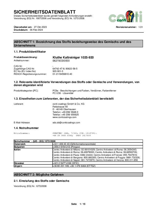 Kaltreiniger 5l geruchsneutral Kanister KLUTHE